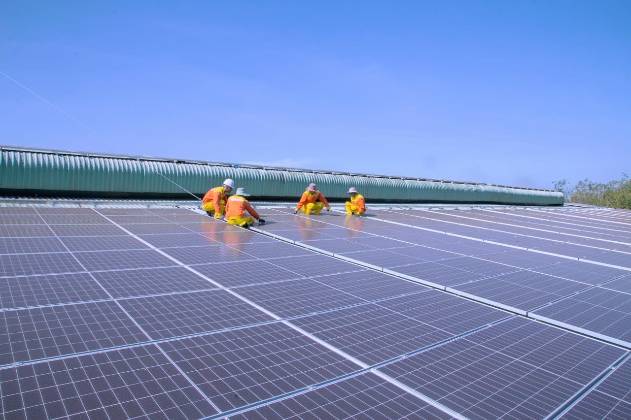 Solar Technicians Installing Solar Panels